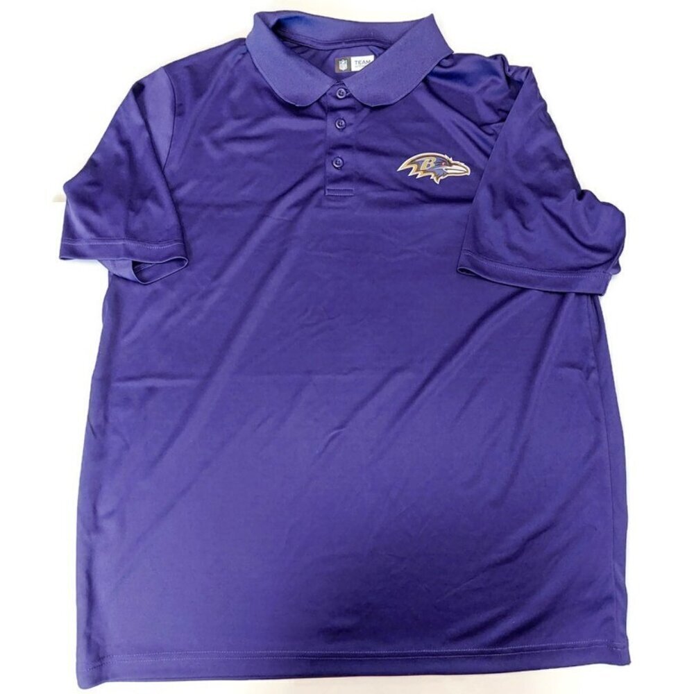 Baltimore Ravens Mens Size L Short Sleeve Golf Polo Shirt Purple Team Apparel NT